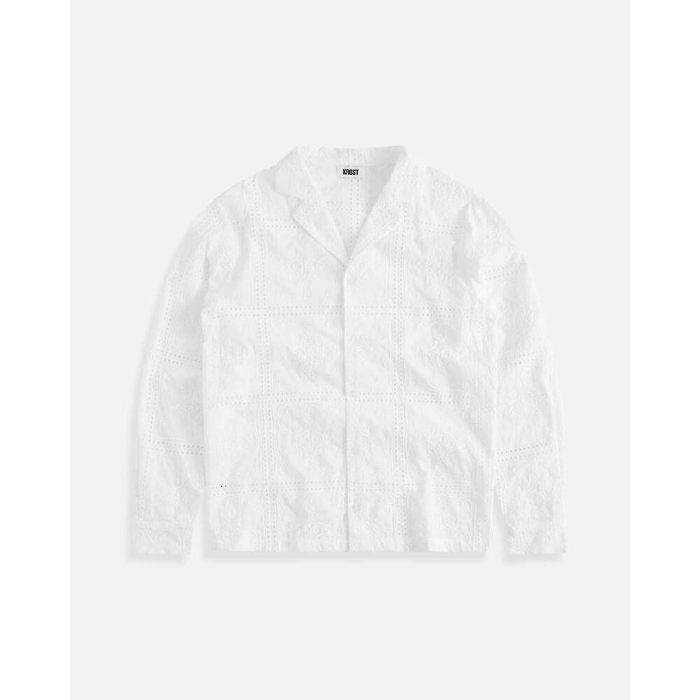 NEW KROST women's montauk embroidered shirt in white